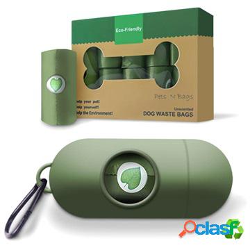 Eco-Friendly Portable Pet Poop Bags - 16 Rolls - Green