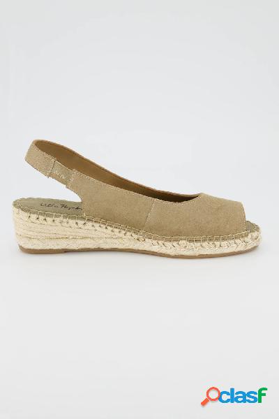 Espadrillas peep toe a effetto scamosciato, con suola in