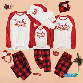 Family Look Christmas Pajamas Daily Plaid Letter Patchwork