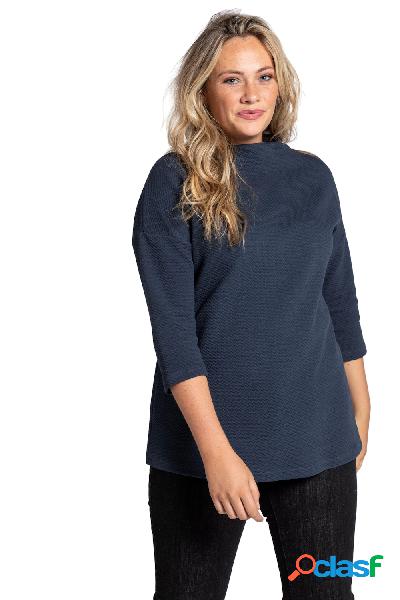 Felpa, Jacquard, taglio svasato, maniche a 3/4, cotone