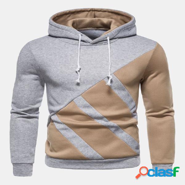 Felpa con cappuccio casual con coulisse e coulisse in colore