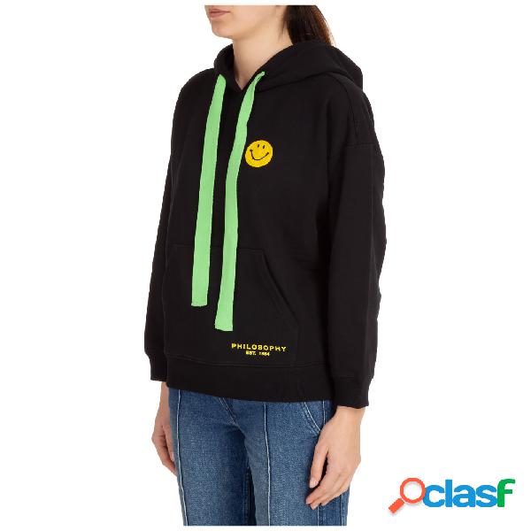 Felpa con cappuccio donna oversize philosophy x smiley