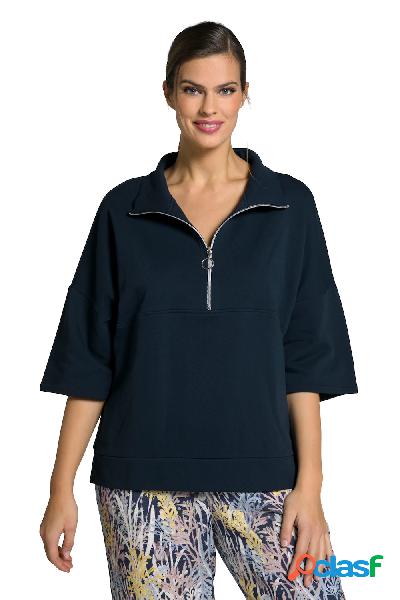 Felpa, cucitura trasversale, oversize, colletto alto, mezze
