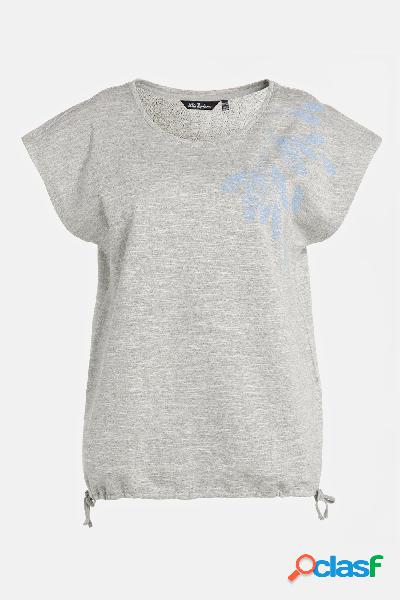 Felpa dal taglio oversize con foglie, scollo a girocollo e