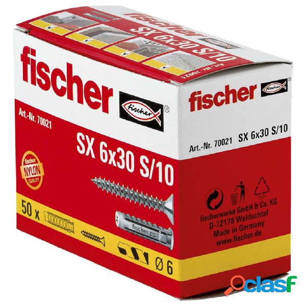Fischer Set Tasselli ad Espansione con Vite 6 x 30 SX 50 pz