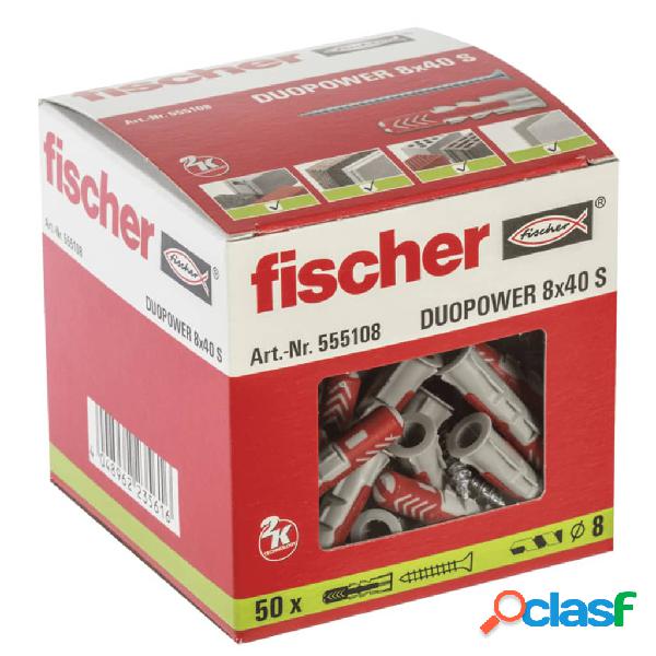 Fischer Set di Tasselli con Vite DUOPOWER 8 x 40 S 50 pz