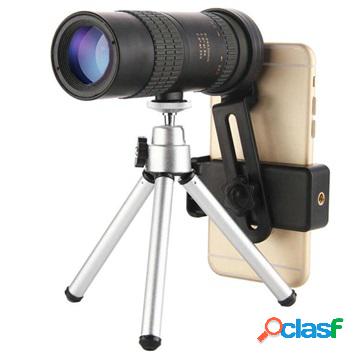 Fotocamera telescopica portatile zoom con treppiede - Nera