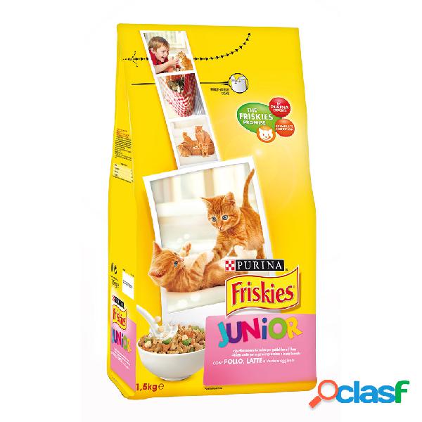 Friskies Cat Junior con mix di Pollo e Tacchino, con Latte e
