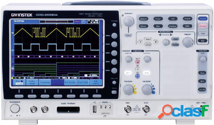 GW Instek GDS-2102A Oscilloscopio digitale 100 MHz 2 canali