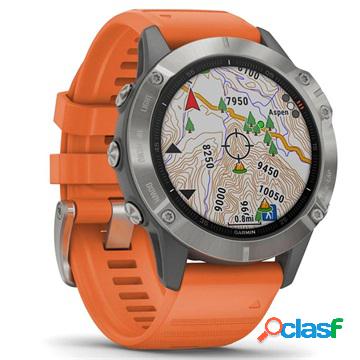 Garmin Fenix 6 Smartwatch - Sapphire - 47mm - Grey / Orange