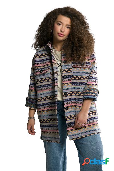 Giacca a camicia dal taglio oversize con fantasia, colletto