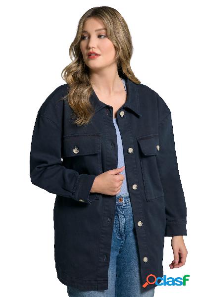 Giacca di jeans dal taglio oversize con colletto da camicia,