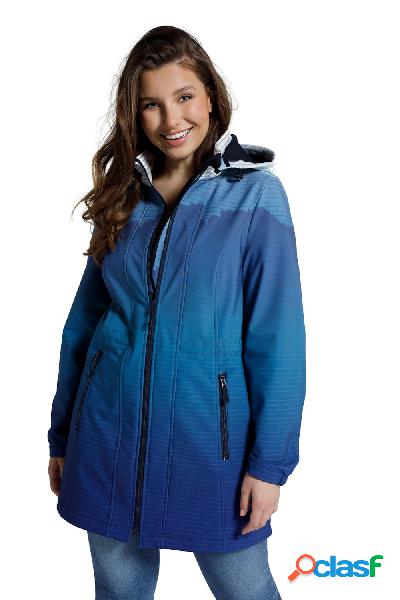 Giaccone di softshell con fodera di pile, cappuccio e stampa