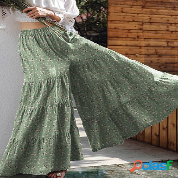 Gonna culottes a vita alta con stampa floreale da donna