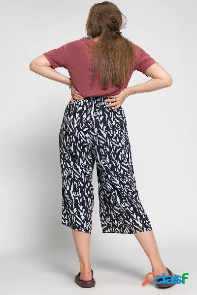 Gonna pantalone con cintura elastica, vita alta e stampa