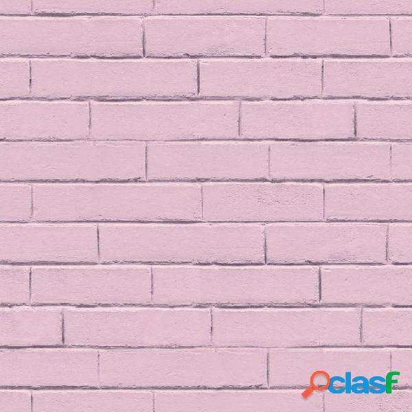 Good Vibes Carta da Parati Brick Wall Rosa