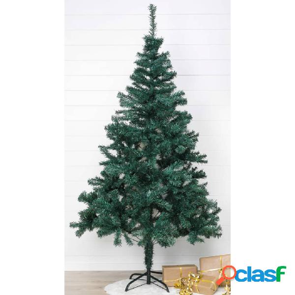 HI Albero di Natale con Supporto in Metallo Verde 210 cm
