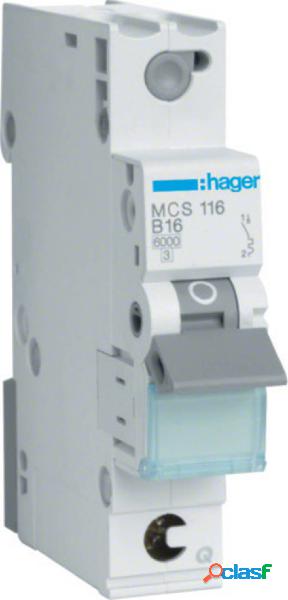 Hager MCS116 MCS116 Interruttore magnetotermico a 1 fase 16