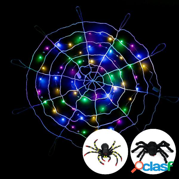 Halloween LED Spider Web String Light Outdoor Horror Party
