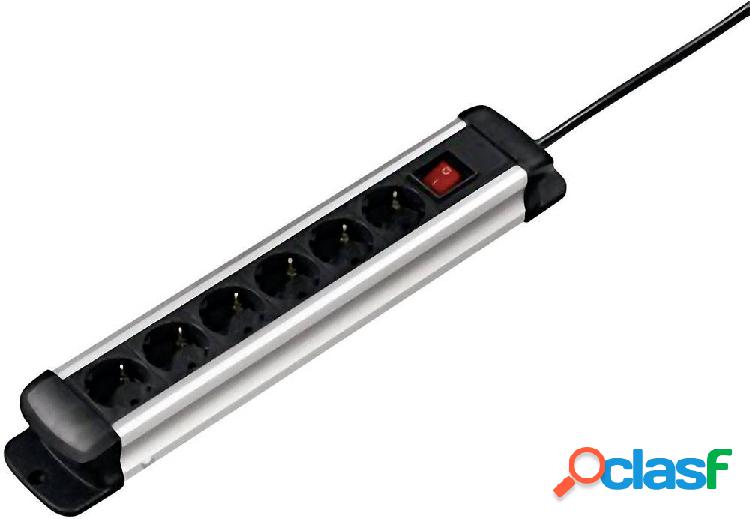 Hama 00047856 Multipresa con interruttore 6 scomparti Nero