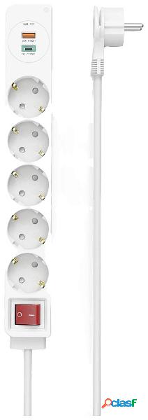 Hama 00133758 Multipresa con interruttore Bianco Schuko 1