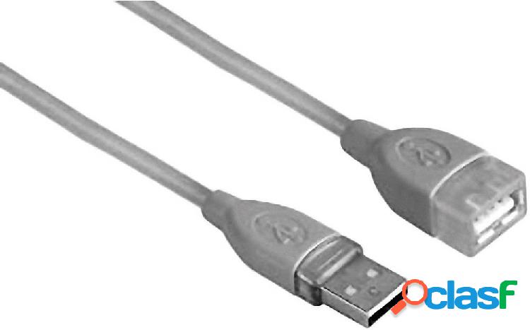 Hama Cavo USB USB 2.0 Spina USB-A, Presa USB-A 1.80 m Grigio