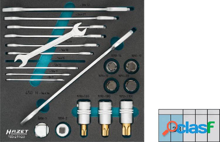 Hazet 163-211/20 Kit utensili per professionisti 20 parti