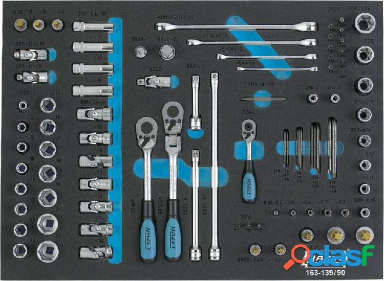 Hazet Kit di chiavi a bussola metrico 1/4 (6.3 mm), 3/8 (10