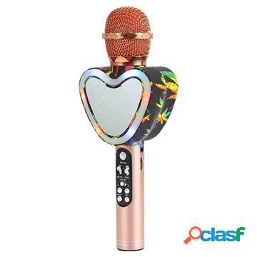 Heart-shaped Microphone with Bluetooth Speaker Q5 - Rose