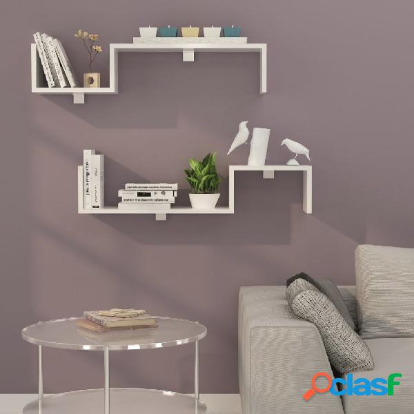 Homemania Set Mensole a Muro Angel 95,4x19,5x19,5 cm Bianco