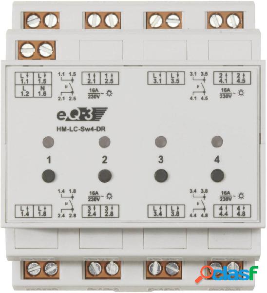 Homematic 132763A0 HM-LC-Sw4-DR2 senza fili Interruttore 4