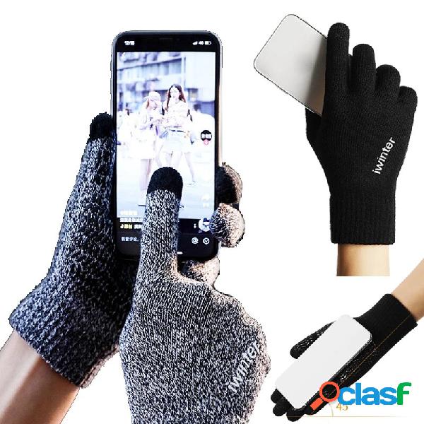 IWINTER Winter Mens Cycling Knitted Guanti Touch Screen
