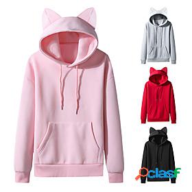 Inspired by Cosplay Rabbit Polyster Hoodie Cat Ear Harajuku