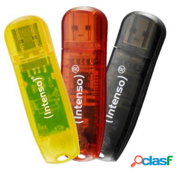 Intenso Rainbow Line Chiavetta USB 16 GB Nero, Rosso, Giallo