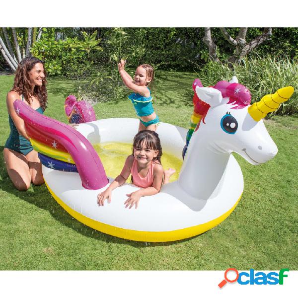 Intex Piscina per Bambini Unicorno con Spruzzo 127x102x69 cm