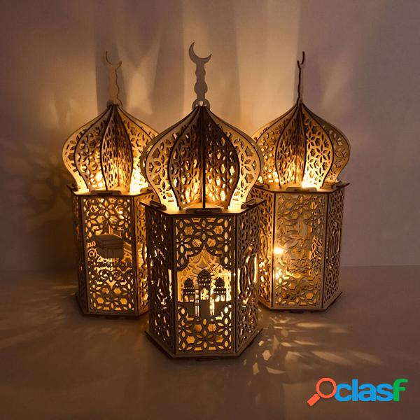 Islam Eid Ramadan Mubarak Decorazione Luce notturna in legno