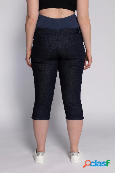Jeans Capri prémaman con fascia elastica, in cotone