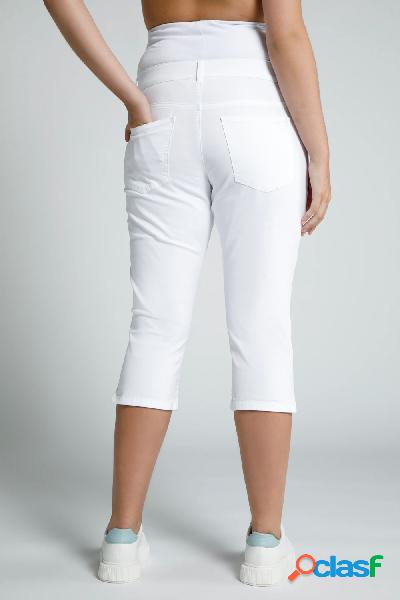 Jeans Capri prémaman con fascia elastica, in cotone