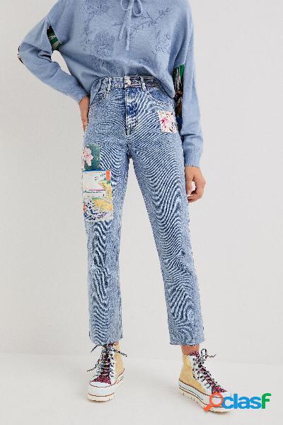 Jeans Straight cropped giapponese