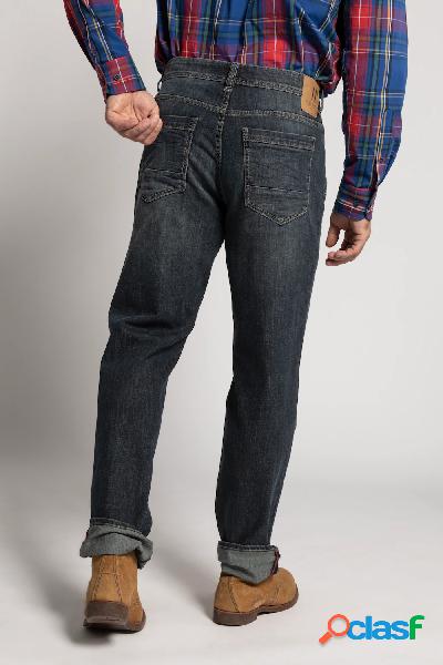 Jeans dal look grintoso a cinque tasche a effetto usato,