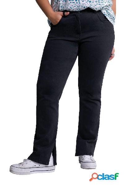 Jeans straight fit a cinque tasche con cintura elastica e