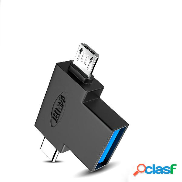 Jinghua S132 Adattatore USB 3.0 OTG Type-C + Micro USB