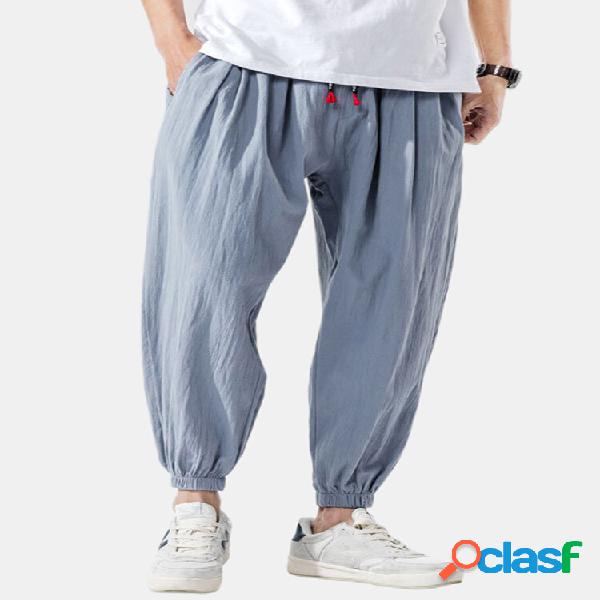 Jogger causale allentato comodo di colore solido comodo del