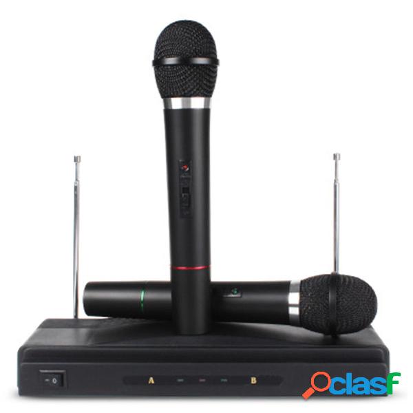 Karaoke Wireless Microfono Sistema KTV Dual Handheld Mic