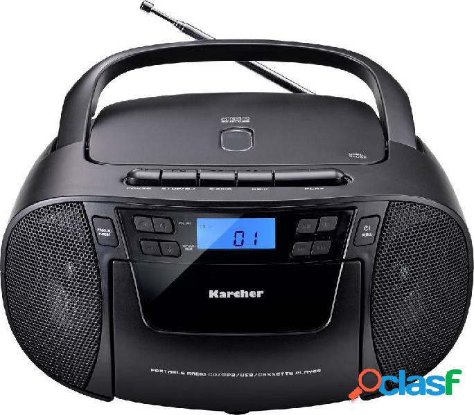 Karcher RR 5045 Radio CD FM AUX, CD, Cassette, FM, USB Nero
