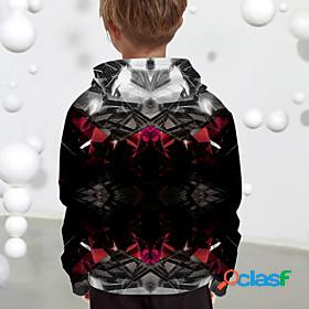 Kids Boys Hoodie Long Sleeve Black Cartoon Graphic Daily