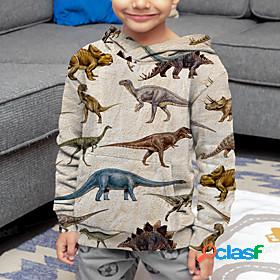 Kids Boys' Hoodie Long Sleeve Dinosaur 3D Print Beige