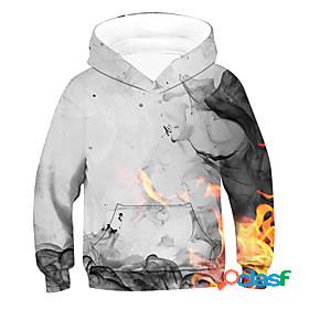 Kids Boys Hoodie Long Sleeve Gray 3D Print School Daily