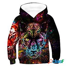 Kids Boys' Hoodie Sweatshirt Long Sleeve 3D Animal Rainbow