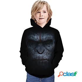 Kids Boys Hoodie Sweatshirt Long Sleeve Black 3D Print